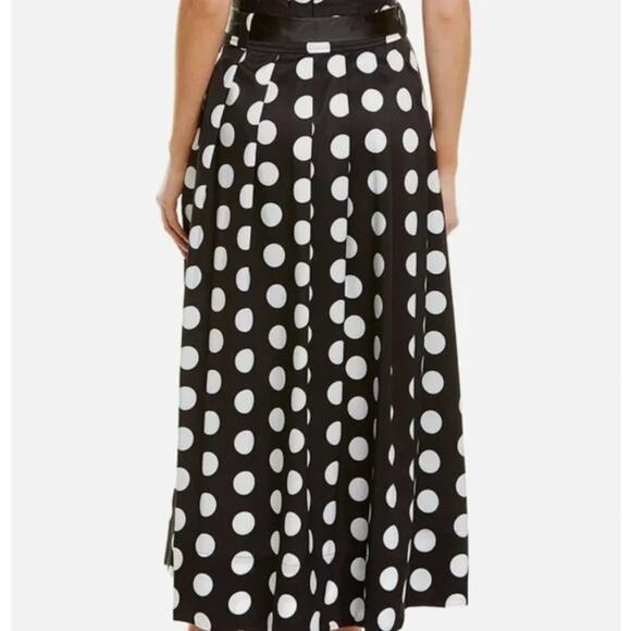 GRACIA Women's Fabulous A-line Full Skirt Medium Black/White Polka Dot NWT - Picture 2 of 7